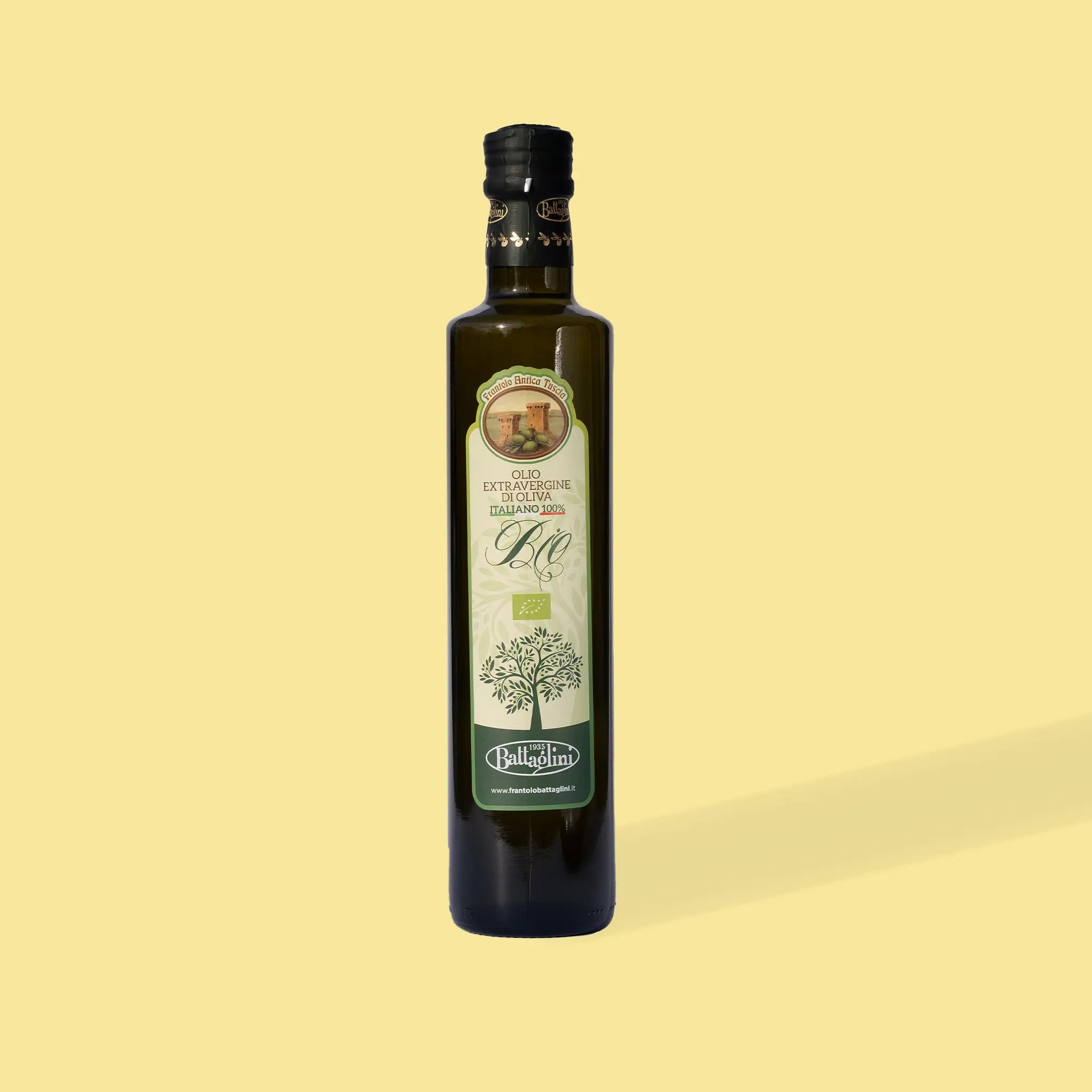 Organiczna oliwa Battaglini Antica Tuscia Bio 500 ml. Zielone aromaty, świeżość i naturalna jakość.